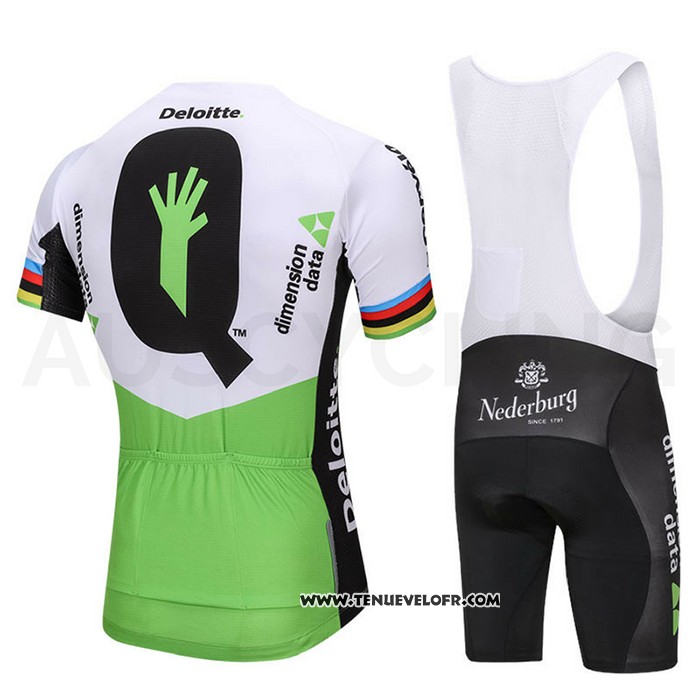 2018 Maillot Ciclismo UCI Mondo Champion Dimension Data Vert Manches Courtes et Cuissard